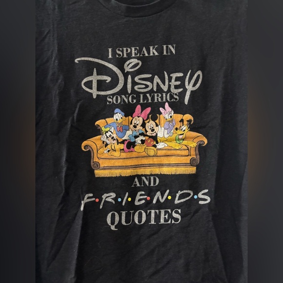Disney Black T-Shirt with Friends Graphic - Picture 3 of 3